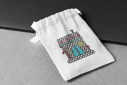 Gingham Gingerbread House Machine Embroidery Design, 2 sizes, 4x4 hoop, Checkered