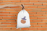 Pumpkin Witch Machine Embroidery Design, 2 Sizes - Halloween embroidery design - Pumpkin embroidery design