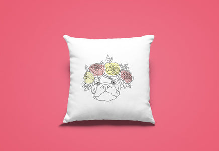 Flower Bulldog Machine Embroidery Design - sproutembroiderydesigns