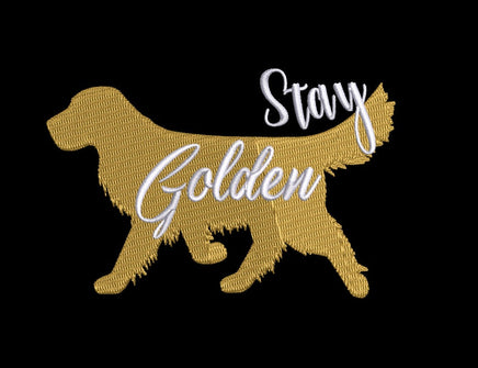 Stay Golden Retriever Dog Machine Embroidery Design, 2 Sizes, Golden Retriever Embroidery Design - sproutembroiderydesigns