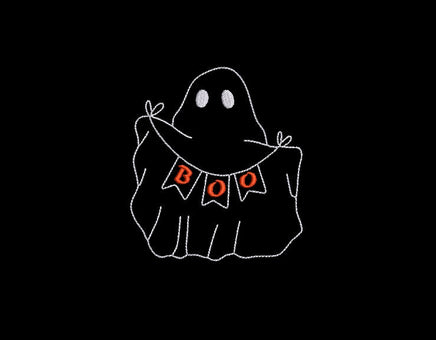 Boo Ghost Machine Embroidery Design, 2 sizes, Halloween Embroidery Design