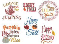 Collection of Autumn Machine Embroidery Design, 6 designs, Autumn embroidery design Set - sproutembroiderydesigns