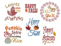 Collection of Autumn Machine Embroidery Design, 6 designs, Autumn embroidery design Set - sproutembroiderydesigns