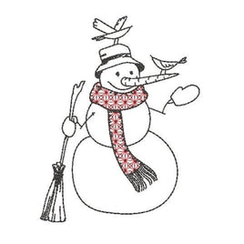 Scarf Snowman Machine Embroidery Design - sproutembroiderydesigns