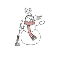 Scarf Snowman Machine Embroidery Design, 2 sizes, Winter Christmas Embroidery Design, 4x4 hoop and 5x7 hoop - sproutembroiderydesigns