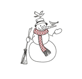 Scarf Snowman Machine Embroidery Design, 2 sizes, Winter Christmas Embroidery Design, 4x4 hoop and 5x7 hoop - sproutembroiderydesigns