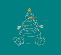 Christmas Lights Snowman Machine Embroidery Design, 2 sizes, Winter Christmas Embroidery Design, 4x4 hoop and 5x7 hoop