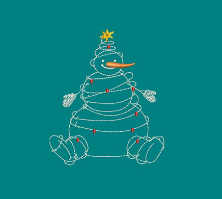 Christmas Lights Snowman Machine Embroidery Design, 2 sizes, Winter Christmas Embroidery Design, 4x4 hoop and 5x7 hoop
