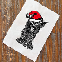 Christmas Dog Machine Embroidery Design, 2 Sizes, Shaggy Dog Embroidery Design