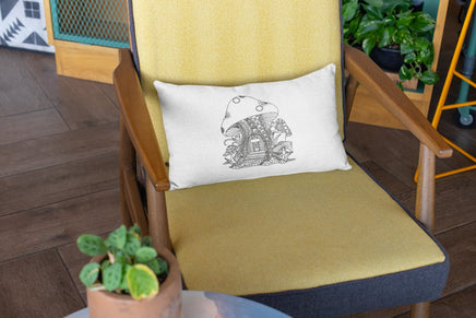 Mushroom House Machine Embroidery Design, 2 sizes, Quick Stitch, Mushroom embroidery design - sproutembroiderydesigns