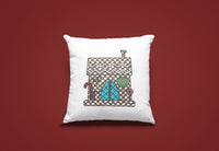 Gingham Gingerbread House Machine Embroidery Design, 2 sizes, 4x4 hoop, Checkered