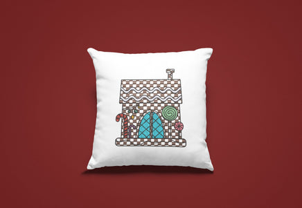 Gingham Gingerbread House Machine Embroidery Design, 2 sizes, 4x4 hoop, Checkered