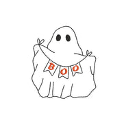 Boo Ghost Machine Embroidery Design, 2 sizes, Halloween Embroidery Design
