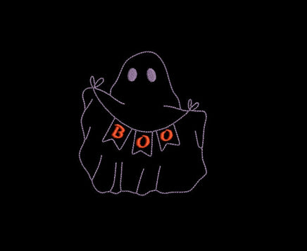 Boo Ghost Machine Embroidery Design, 2 sizes, Halloween Embroidery Design