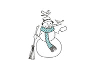 Scarf Snowman Machine Embroidery Design, 2 sizes, Winter Christmas Embroidery Design, 4x4 hoop and 5x7 hoop - sproutembroiderydesigns