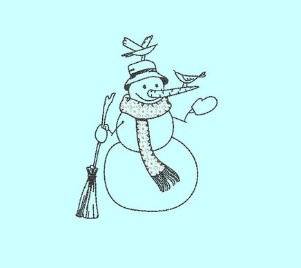 Scarf Snowman Machine Embroidery Design - sproutembroiderydesigns