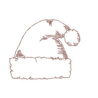 Vintage Christmas Santa Hat Ornament Machine Embroidery Design - sproutembroiderydesigns