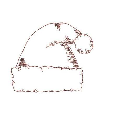 Vintage Christmas Santa Hat Ornament Machine Embroidery Design - sproutembroiderydesigns