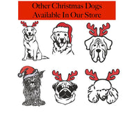Christmas Golden Retriever Dog Machine Embroidery Design, 2 Sizes, Dog Antler Embroidery