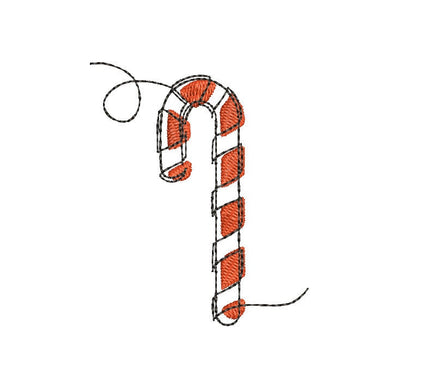 Christmas Candy Cane Machine Embroidery Design, 3 Sizes, Christmas embroidery design, Candy Cane embroidery design