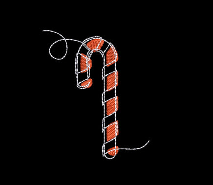 Christmas Candy Cane Machine Embroidery Design, 3 Sizes, Christmas embroidery design, Candy Cane embroidery design