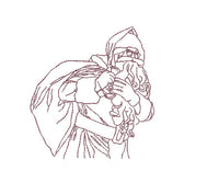 Vintage Christmas Santa Claus Machine Embroidery Design - sproutembroiderydesigns