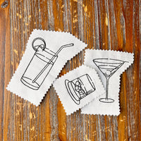 Collection of 3 Bar Glass Machine Embroidery Design, 3 Designs, Martini Embroidery design, cocktail glasses - sproutembroiderydesigns