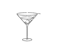 Collection of 3 Bar Glass Machine Embroidery Design, 3 Designs, Martini Embroidery design, cocktail glasses - sproutembroiderydesigns