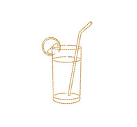 Collection of 3 Bar Glass Machine Embroidery Design, 3 Designs, Martini Embroidery design, cocktail glasses - sproutembroiderydesigns