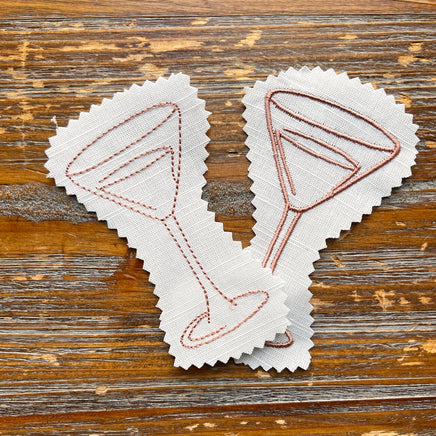 Collection of 6 Bar Glass Machine Embroidery Design, 3 Designs, Wine Glasses, Champagne - sproutembroiderydesigns