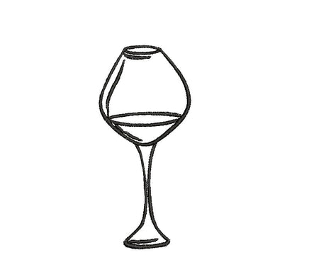 Collection of 6 Bar Glass Machine Embroidery Design, 3 Designs, Wine Glasses, Champagne - sproutembroiderydesigns