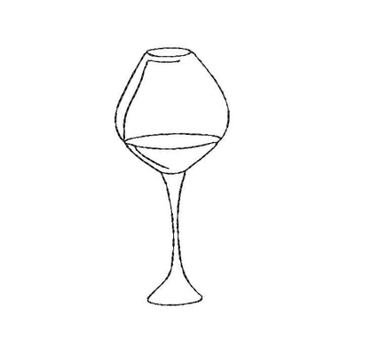 Collection of 6 Bar Glass Machine Embroidery Design, 3 Designs, Wine Glasses, Champagne - sproutembroiderydesigns