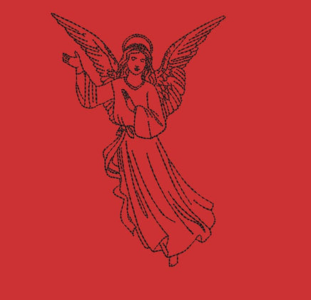 Christmas Angel Vintage Machine Embroidery Design, 4x4, 5x7 Hoop, Christmas embroidery design, angel embroidery design - sproutembroiderydesigns