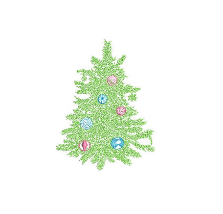 Merry Christmas Tree Machine Embroidery Design - sproutembroiderydesigns