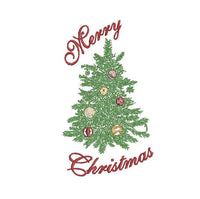 Merry Christmas Tree Machine Embroidery Design - sproutembroiderydesigns