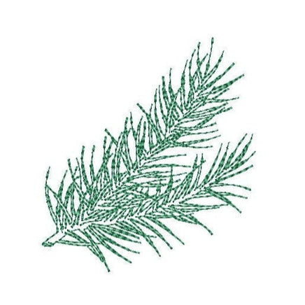 Vintage Evergreen Sprig Machine Embroidery Design - sproutembroiderydesigns