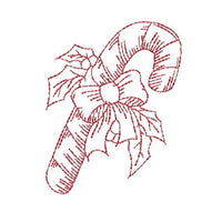 Christmas Vintage Candy Cane Machine Embroidery Design - sproutembroiderydesigns