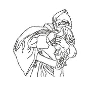 Vintage Christmas Santa Claus Machine Embroidery Design - sproutembroiderydesigns