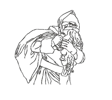 Vintage Christmas Santa Claus Machine Embroidery Design - sproutembroiderydesigns
