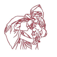 Vintage Christmas Santa Claus Machine Embroidery Design - sproutembroiderydesigns