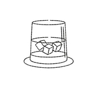 Collection of 3 Bar Glass Machine Embroidery Design, 3 Designs, Martini Embroidery design, cocktail glasses - sproutembroiderydesigns