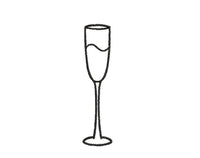 Collection of 6 Bar Glass Machine Embroidery Design, 3 Designs, Wine Glasses, Champagne - sproutembroiderydesigns