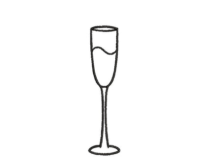 Collection of 6 Bar Glass Machine Embroidery Design, 3 Designs, Wine Glasses, Champagne - sproutembroiderydesigns