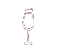 Collection of 6 Bar Glass Machine Embroidery Design, 3 Designs, Wine Glasses, Champagne - sproutembroiderydesigns