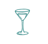Collection of 6 Bar Glass Machine Embroidery Design, 3 Designs, Wine Glasses, Champagne - sproutembroiderydesigns