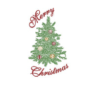 Merry Christmas Tree Machine Embroidery Design - sproutembroiderydesigns