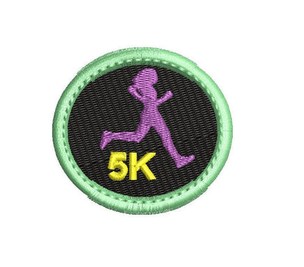 Running Patch Machine Embroidery Design, 3 designs, 5K embroidery, Woman Runner embroidery design, Marathon patch, 1/2 marathon embroidery
