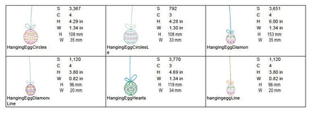Easter Hanging Egg Machine Embroidery Design, easter egg embroidery design - sproutembroiderydesigns