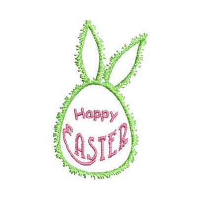 Happy Easter Fuzzy Bunny Egg Machine Embroidery Design - sproutembroiderydesigns