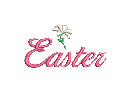 Lily Easter Machine Embroidery Design, Happy easter Script design - sproutembroiderydesigns